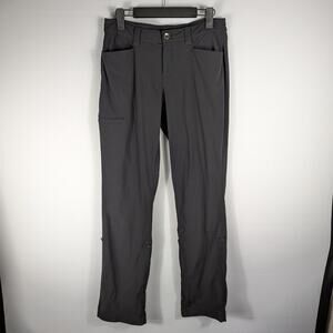 Eddie Bauer Women’s 8 Nylon Hiking Pants Gray Stretch Outdoor Trail Zip Roll Up